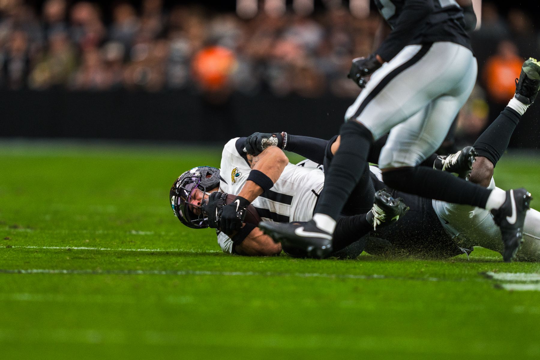 Las Vegas sports photography — Raiders sideline action at Allegiant Stadium